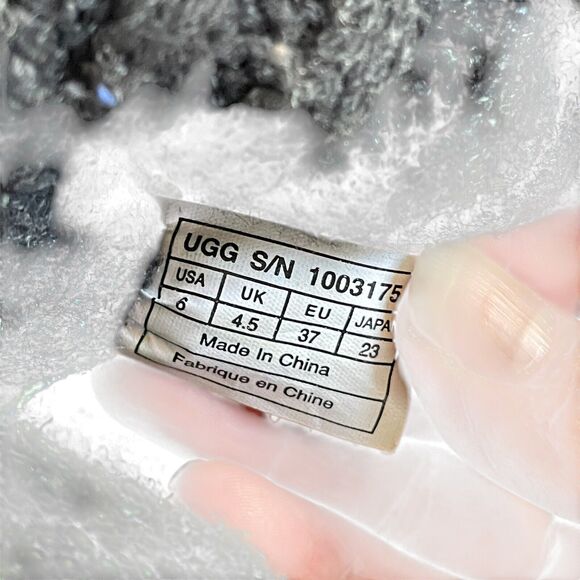 Womens Black UGG Australia Cambridge 1003175 Suede Knit Sheepskin Buckle Boots 6 - Picture 10 of 14